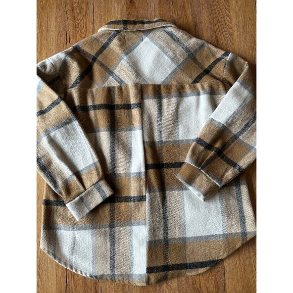 HYFVE Plaid Brown White & Black Shacket Size Small - Picture 5 of 5
